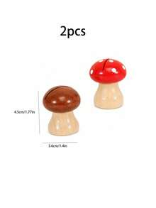 Joivida 1pc/2pcs Wood Mushroom-Shaped Message Holder & Photo Display - Artificial Wood Desk With & Suitable For Office Decor, Photo Frame, Holder, Decoration For Materials - Multicolor - View 6