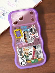 FRIENDS X SHEIN A Purple Print, Funny Print Pattern, Wave 2-In-1 Fashion Phone Case. - Multicolor - View 2