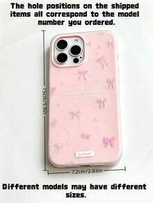 1件裝粉色蝴蝶結手機殼，適用於 iPhone 17 17 Pro，可愛卡通硬殼防震保護殼，禮物日常使用時尚配件 - 彩色 - 查看 6