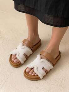 HighSole 女士时尚百搭平底凉鞋，夏季新风格 - 棕色 - 查看 3