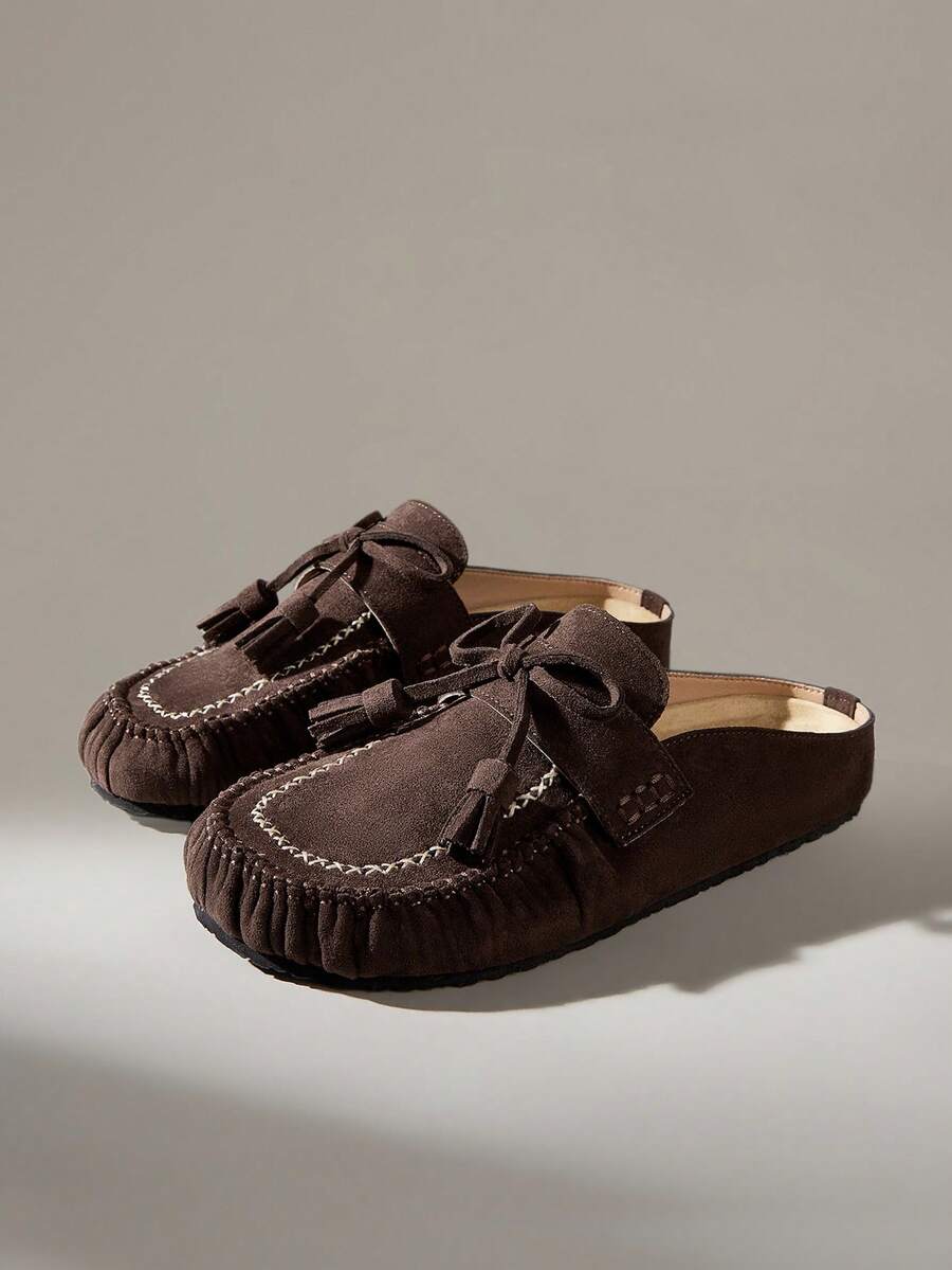 Solecia Ladies' New Slip-On Closed Toe Slippers Are Comfortable And Versatile, Casual And Retro Style - Chocolate Brown - View 1