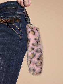 ROMWE Anime 1 Retro And Unique Punk Sweet And Cool Multi-Colored Leopard Print Simulation Animal Tail DIY Keychain Bag Pendant, Suitable For Girls' Daily Wear - Multicolor-2 - View 12