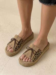 HighSole 女士露趾平底凉鞋，轻便透气，适合日常穿着 - 鏽棕色 - 查看 3