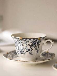 1件套复古欧式奢华陶瓷咖啡/茶杯套装，下午茶套装，优雅家居用品 - 彩色 - 查看 8