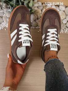 Casual Summer Women'S Sneakers With Soft Sole And Striped Pattern, New Spring 2025 Collection - 2615-1 Brown - View 16