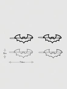 MortiRose 2 Pieces Of Personalized Gothic Bat Daily Travel Party With Women's Hairpin, Halloween, Halloween Accessories/, Halloween Costume/Gothic - Silver - View 15