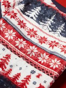 PETSIN 1 Pet Christmas Cat Dog Universal Red Navy Blue Christmas Tree Snowflake Fair Isle Pattern Print Plush Warm And Comfortable Dog Christmas - Multicolor - View 8