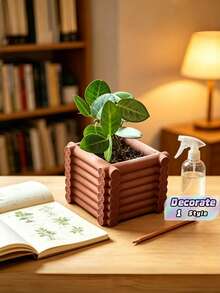 3D列印森林風原木小屋花瓶，北歐自然美學居家裝飾擺件，裝飾花瓶，桌面展示美學拍照道具 - 多色 - 查看 1
