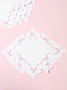 SHEIN 16-Sheet Pink Bow-Themed Disposable Napkins,Cute Bow-Shaped Table Decoration Napkins,Suitable For Birthdays,Afternoon Tea, Weddings,Home Decor Parties - bow - View 8