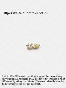 Pack 10 Pcs Irregular Dual‑Material Resin Metal Buttons Fashion Decorative Fasteners For Coats Windbreakers Outerwear Suits Versatile Flower Sweaters Hand‑Sewn Clothing Sewing Accessories - 10pcs - View 4