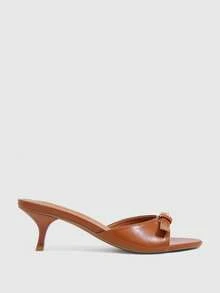 CUCCOO SZL 夏季 5.5CM 金屬馬蹄扣女款涼鞋 淺棕色高跟涼鞋 百搭日常通勤約會派對穿著女款高跟鞋 - 摩卡棕 - 查看 2
