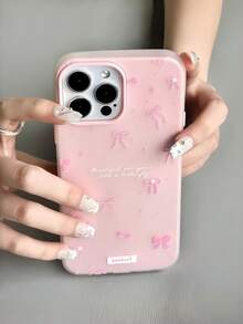 1件裝粉色蝴蝶結手機殼，適用於 iPhone 17 17 Pro，可愛卡通硬殼防震保護殼，禮物日常使用時尚配件 - 彩色 - 查看 5