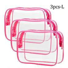 Found Favorite Tas Kosmetik Transparan Tahan Air, Perlengkapan Penting Liburan Musim Panas, Wajib Dibawa Saat Bepergian - Tas Resleting Perjalanan Ringan dan Multifungsi. - Putih - View 13
