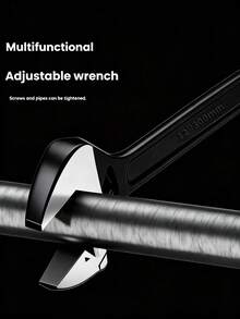 1pc Heavy Duty Adjustable Wrench Set - Wide Jaw Chrome Vanadium Steel Wrenches With Non-Slip Grip, Professional Multi-Purpose Tool For Plumbing, Automotive Repair And Home Maintenance - black - View 2