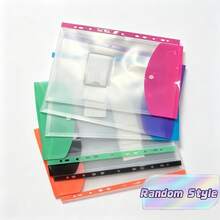 1pc A4 Expanding Folder With Button, 11‑Pocket Ring Binder Organizer, Heavy‑Duty PP Plastic Document Holder With Locking Mechanism, Bright Color Durable A4 Binder For School, Office & Home Organization - Multicolor - View 4