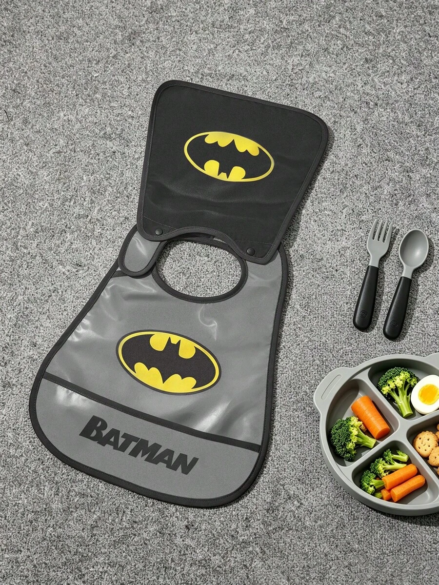 BATMAN X SHEIN 6 Months~ 3 Years Old Baby Waterproof, Oil-Proof And Anti-Fouling Protective Bib TPU Material Is Suitable For Boys And Girls, Suitable For Eating Complementary Food, Super Soft And Ultra-Light Foldable And Portable - Multicolor - View 1