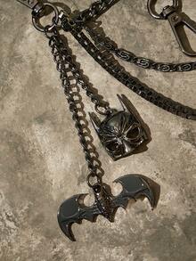 Stylish Black Unisex Trouser Chain/Waist Chain, Perfect For Pairing With Jeans Or Wide-Leg Pants. - Multicolor - View 2