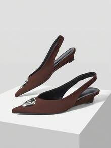MOTF PREMIUM POINTED MULES HIGH HEELS, SUITABLE FOR SPRING SHOES IN THE CHRISTMAS SEASON - Coffee 3 - View 3