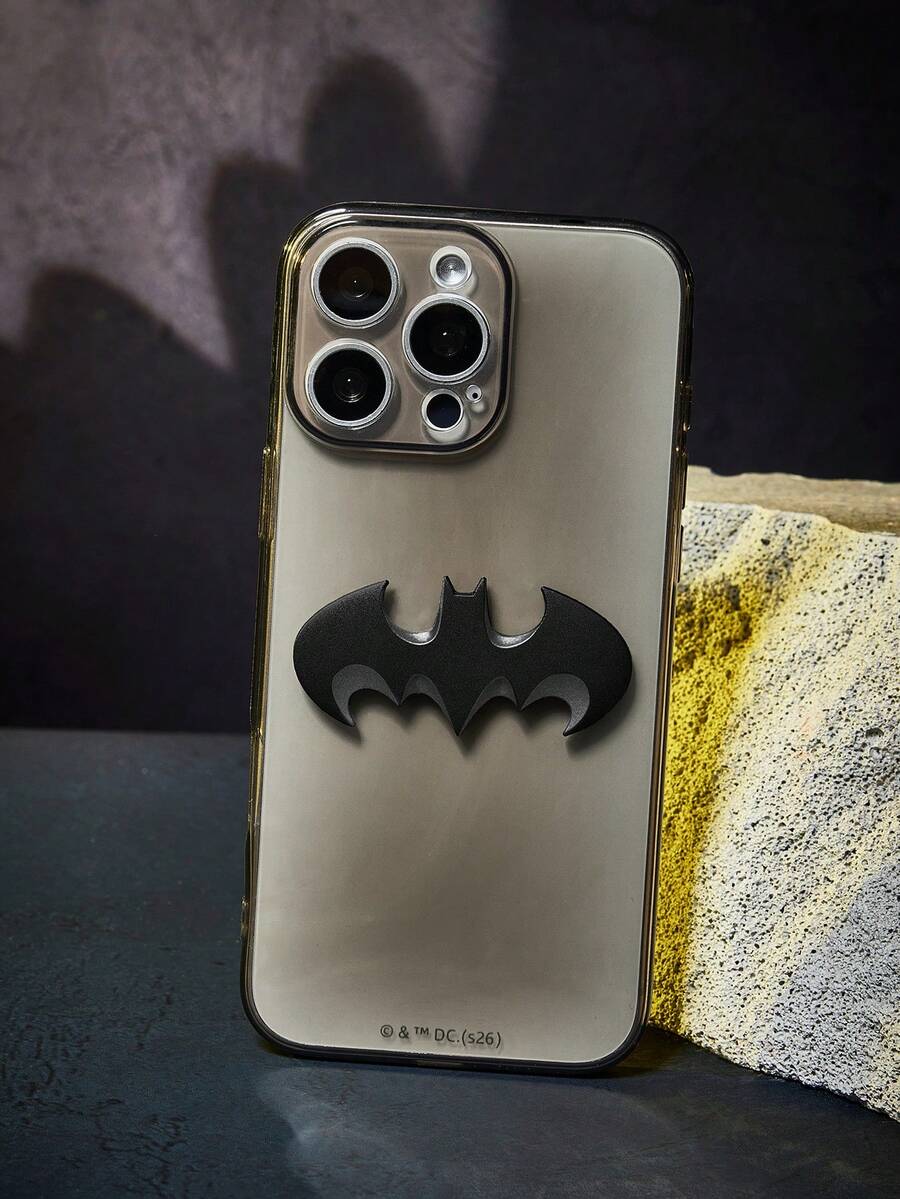 BATMAN X SHEIN Cartoon Pattern Black Three-In-One Mobile Phone Case With PVC, Anti-Drop Protection IPhone11-17 Series Mobile Phone Case - Multicolor - View 1