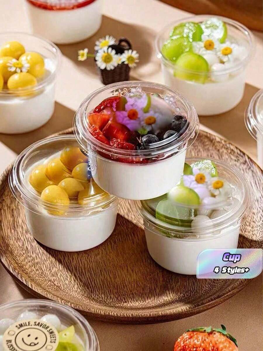10/20/30/50 Mini Double Layer Cream Cup Boxes, Suitable For Yogurt, Ice ...