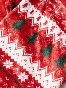 PETSIN 1 Pet Christmas Cat Dog Universal Red Striped Christmas Tree Snowflake Print Plush Warm And Comfortable Dog Christmas - Multicolor - View 7