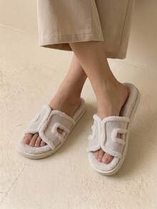 HighSole 女士时尚百搭平底凉鞋，夏季新风格 - 米色 - 查看 3
