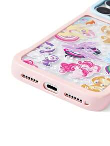 My Little Pony X SHEIN بطانية هاتف محمول بنمط كرتوني ماكرون وردي بألوان متباينة، حماية ضد السقوط لسلسلة آيفون 11-17 - متعدد الألوان - مشاهدة 5