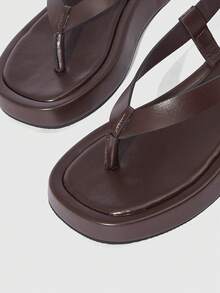 HighSole Women's Adjustable Buckle Strap Open Toe Platform Sandals, Soft & Comfortable Non-Slip, Suitable For Urban Minimalist Style, Casual, Commuting, Sightseeing, Beach, Music Festival, Versatile Summer Outfit - Coffee Brown - View 6