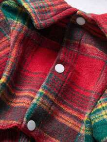PETSIN 1pc Christmas Mixed Color Checkered Warm Lining Pet Shirt - Multicolor - View 13
