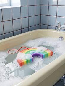 Joivida 1Pc/2Pcs/3Pcs High-Density Foam Material, Lovely Cartoon Rainbow Design, 3D Shower Sponge With Hanging Hole, For Bathroom Bathing And Skin Care, Comfortable Easy-Storage Daily Washing Tool - View 11