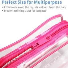 Found Favorite Tas Kosmetik Transparan Tahan Air, Perlengkapan Penting Liburan Musim Panas, Wajib Dibawa Saat Bepergian - Tas Resleting Perjalanan Ringan dan Multifungsi. - Putih - View 4