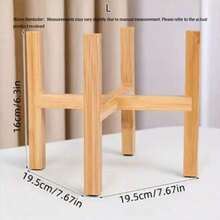 Tabletop Nordic Wooden X-Cross Plant Stand 1pc - Sturdy For S/M/L/XL Pots - Yellow - View 9