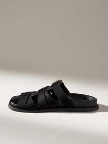 Solecia Ladies' Fashion Roman Baotou Tow, Casual Vacation Style - Black - View 3