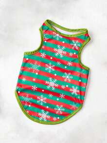 PETSIN 1pc Cartoon Snowflake Striped Christmas Dog Vest - Multicolor - View 7