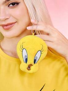 LOONEY TUNES X SHEIN 1 件可爱 Chungus 毛绒吊坠，柔软材质背包/包装饰配件 - 黃色 - 查看 8