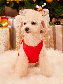 PETSIN 1pc Pet Santa Claus Print Lightweight Breathable Vest For Christmas - Multicolor - View 7