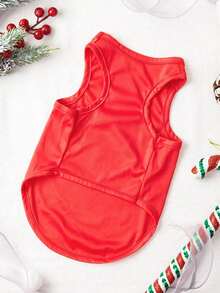 PETSIN 1pc Pet Santa Claus Print Lightweight Breathable Vest For Christmas - Multicolor - View 8