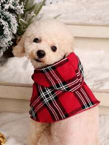 PETSIN Christmas 1pc Plaid Print Pet Cloak - Multicolor - View 2