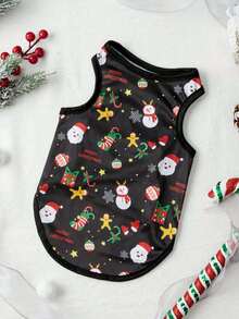 PETSIN 1pc Santa Claus Cartoon Pet Christmas Vest For Dogs - Multicolor - View 5