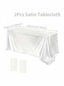 1PC 2PCS 8PCS 102x58Inch Satin Tablecloth - Silk Smooth Rectangular Party Table Cover For Wedding Banquet Dinner Festive Decoration Multicolor - Multicolor - View 24