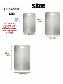 Stainless Steel Cutting Board, Titanium‑Steel Kitchen Cutting Board Suitable For Cutting Meat, Fruits And Vegetables. Stainless Steel Cutting Board, Essential Kitchen Supplies & Kitchen Decor - Multicolor - View 3