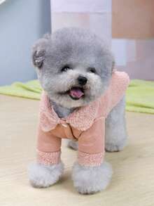 Pink Small Dog Outdoor Warm Clothing, Soft And Comfortable, Cute Style - Pink - View 3