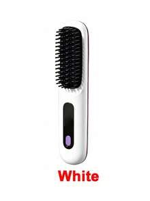 Teckwe Wireless Straightening Comb With LCD Display, Temperature Adjustment, Portable Small Sliding Comb, Female Negative Ion Hair Straightener Brush, Barbecue, Ceramic Coating, Equipped With A Tandem Dual-Cell Battery,2000mAh + 2000mAh - Multicolor - View 16