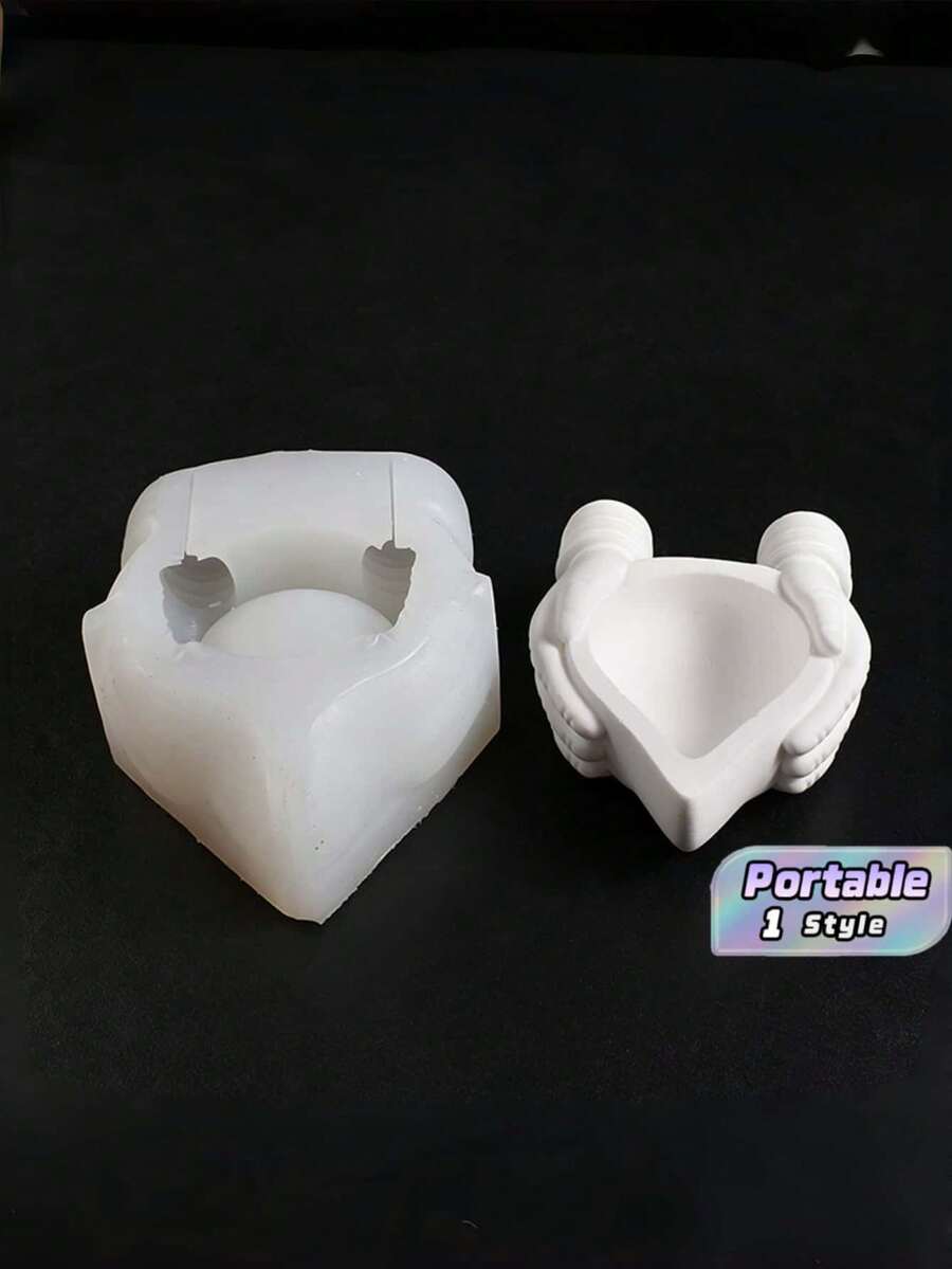 Cetakan Silikon Pot Bunga Tempat Lilin Bentuk Hati Genggam DIY Alas Lilin Aromaterapi Cetakan Resin Penyimpanan. - Memegang cinta di tangan - View 1