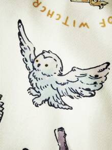 HARRY POTTER X SHEIN 1件裝魔法元素印花連帽寵物連身衣，透氣四足狗貓衣服，多尺寸 XXS-XXXXXL，柔軟幼犬幼貓套裝，適合室內休息、戶外散步與日常穿著 - 米色 - 查看 3