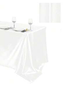 1PC 2PCS 8PCS 102x58Inch Satin Tablecloth - Silk Smooth Rectangular Party Table Cover For Wedding Banquet Dinner Festive Decoration Multicolor - Multicolor - View 19