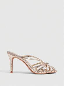 CUCCOO SZL Golden Strap Women's Fashion High Heel Sandals - Light gold - View 3