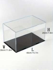 1PC Acrylic Display Case, Various Sizes, Plastic AssemblyDustproof Display Box With Matte Black Base, Suitable ForAction Figures, Collectibles, Statues, Models - Transparent - View 14