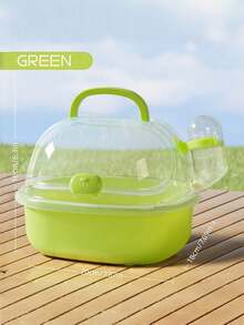Portable Transparent Hamster Transport Cage With Water Bottle – A Breathable Travel Case For Small Pets, Perfect For Marmots And Mice. PP Material, Secure Shutter Closure System. - Multicolor - View 11