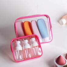 Found Favorite Tas Kosmetik Transparan Tahan Air, Perlengkapan Penting Liburan Musim Panas, Wajib Dibawa Saat Bepergian - Tas Resleting Perjalanan Ringan dan Multifungsi. - Putih - View 5